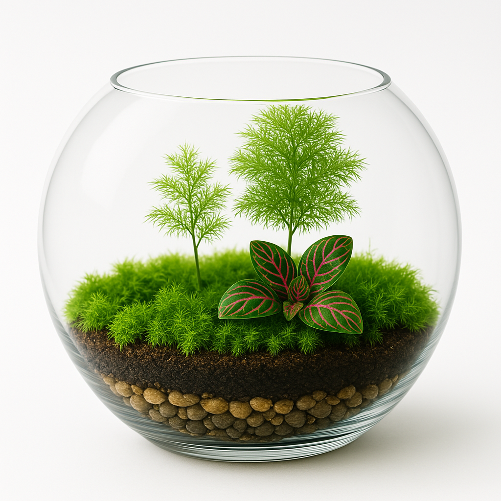layers with plants